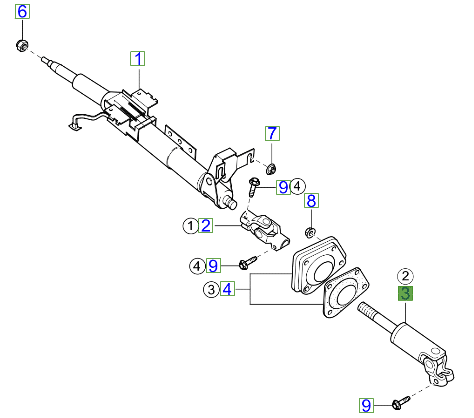 0K54E32550.png Kia Sedona 1999-2005 Steering Rack Lower UJ (Universal Joint) - Image 1