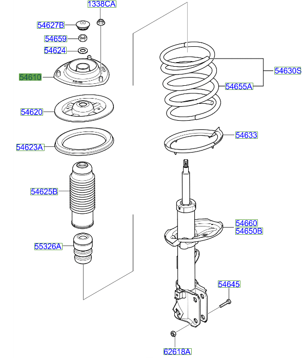 546102E200.png Sportage Front Suspension Coil Spring 2005-2010 - Image 1