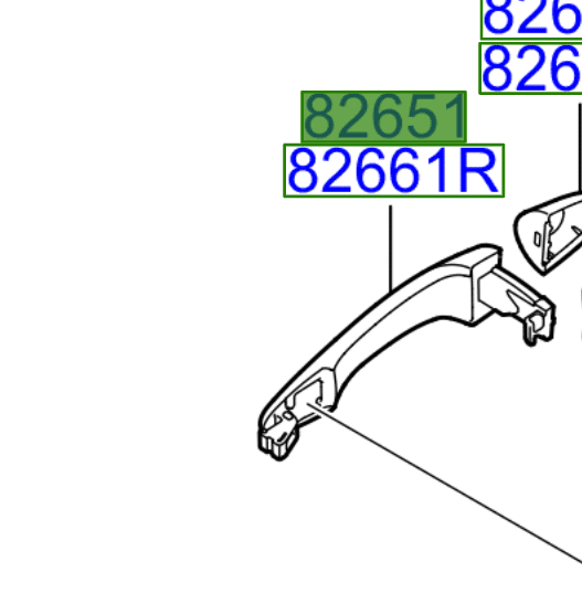 826513W010.png Kia Sportage 2010-2014 LH Outer Door Handle - Image 1