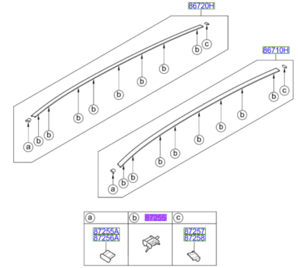 Kia Sportage 2010-2015 Roof Rail Clip