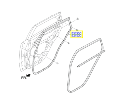 Kia Sportage 2015-2021 Rear Door Seal