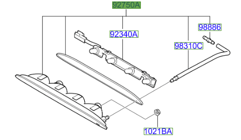 venga-brake-light.png Kia Venga High Level Brake Light With Rear Washer Nozzle - Image 1